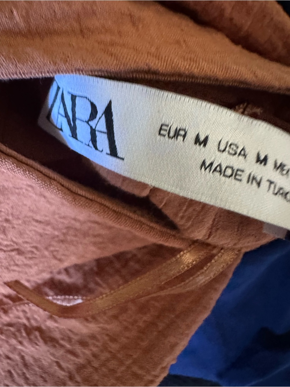Zara Rust-Brown Ruched Cut-Out Midi Dress - Picture 5 of 5